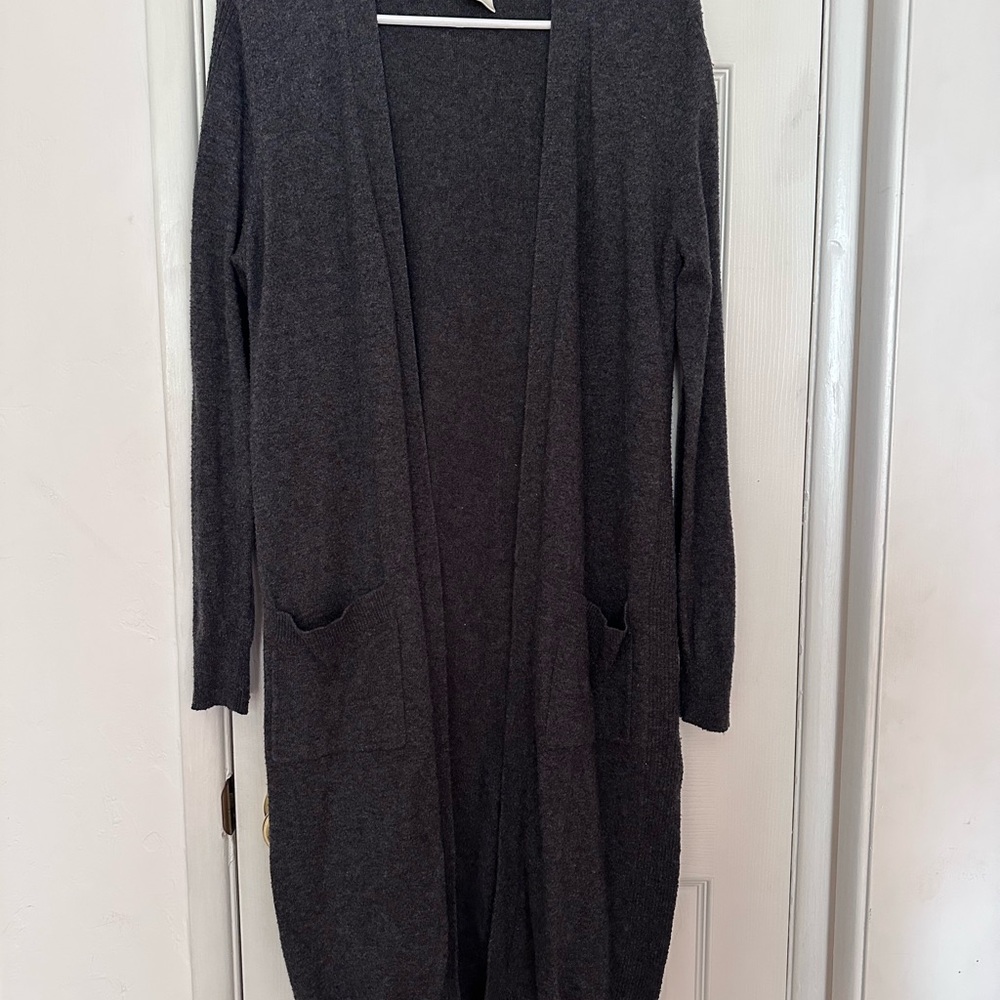 Dark Gray Long Cardigan